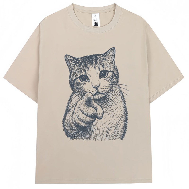 Summer Clothing Guide - Guide Cat Fashion Rundhals-T-Shirt mit reinem