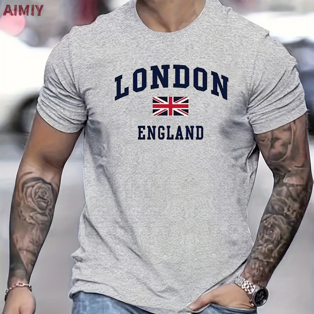 Summer Clothing London - Herrenbekleidung London England Muster bedrucktes T-Shirt