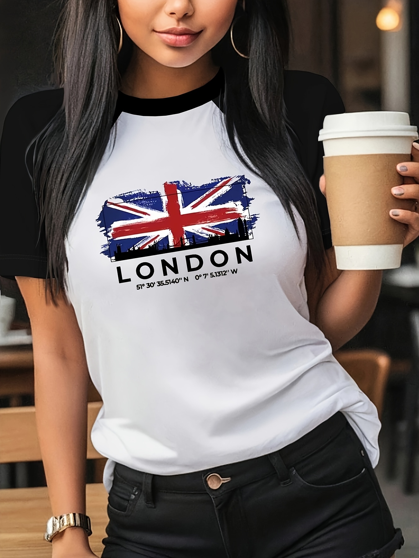 Summer Clothing London - LONDON T-Shirt mit Grafikdruck, kurzärmelig, Rundhalsausschnitt,