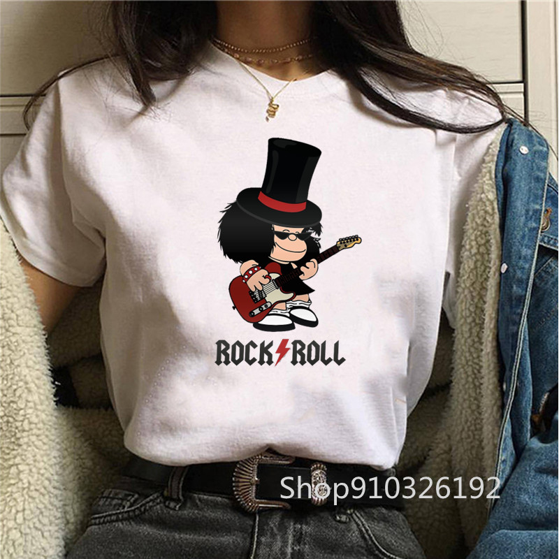 Summer Clothing Teens - Rock Roll Mafalda T-Shirt, lustig, bedruckt,