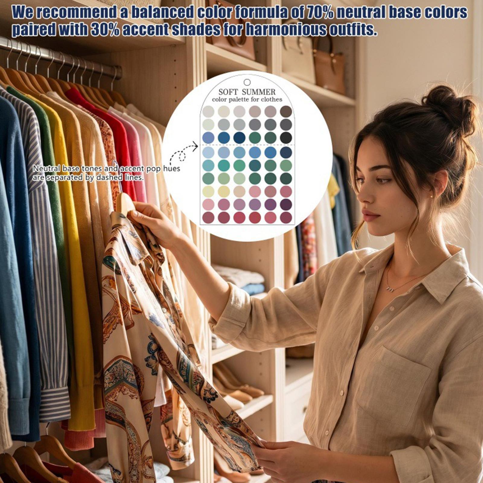 Summer Clothing Guide - 2 Stück saisonale Acryl-Farbpaletten-Musterkarten, passender Farbführer,