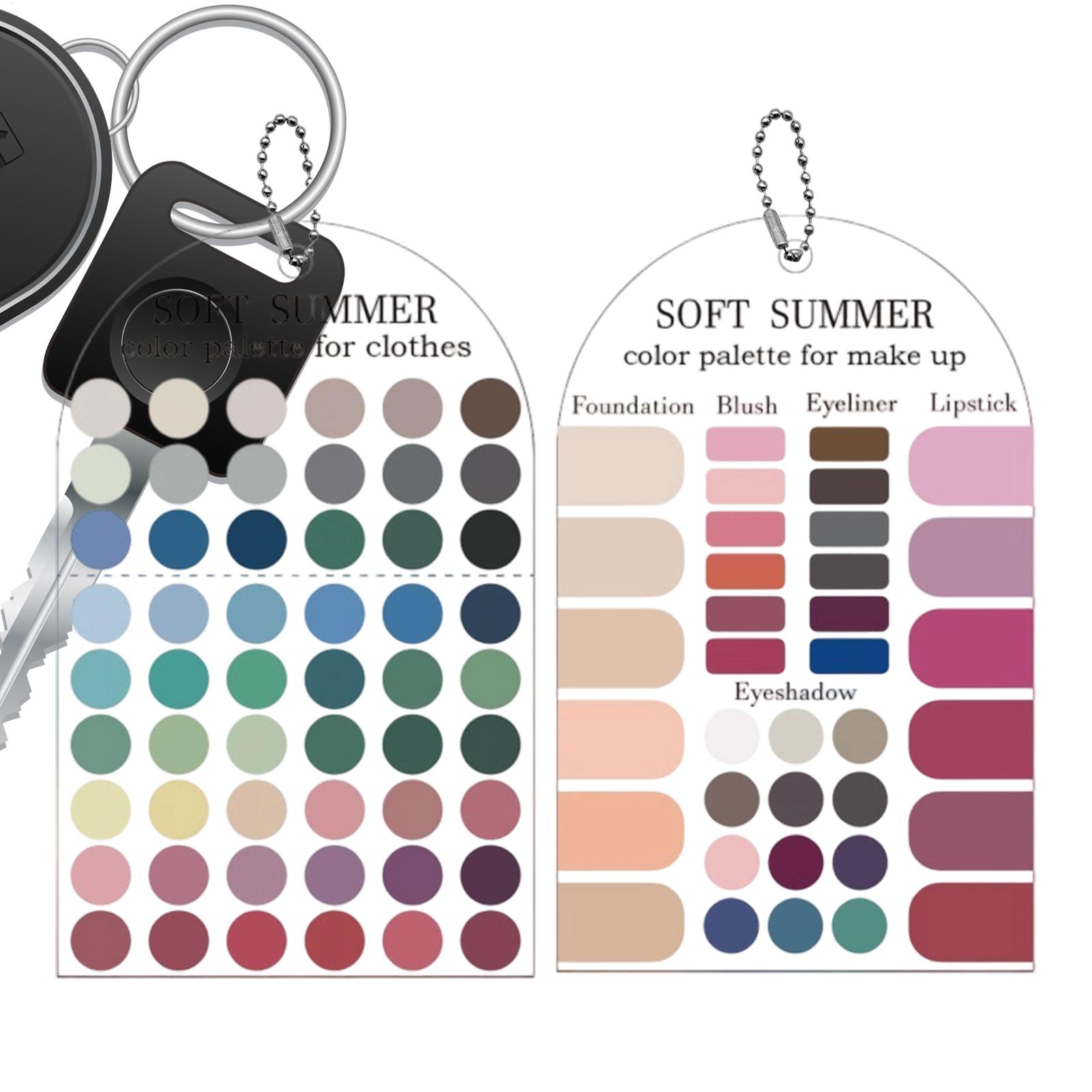 Summer Clothing Guide - Weiche Sommer-Farbpalette-Karte, 2 Stück, saisonale Acryl-Farbpaletten-Musterkarten,