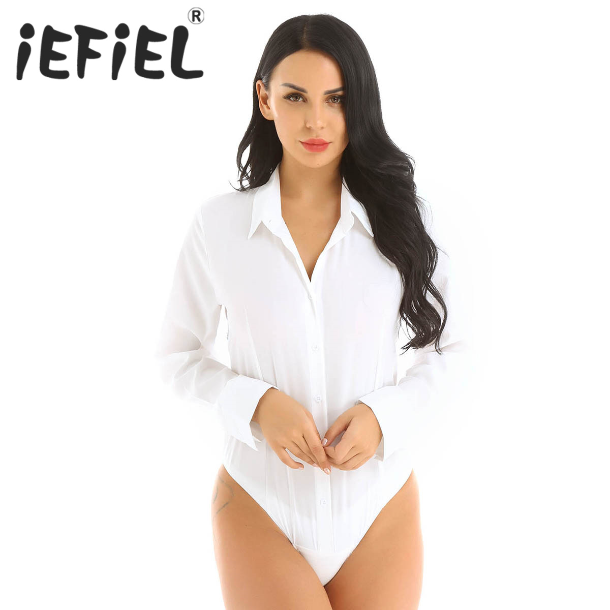 Summer Clothing Work - Frauen Büro Dame Arbeit weiß Bodysuit