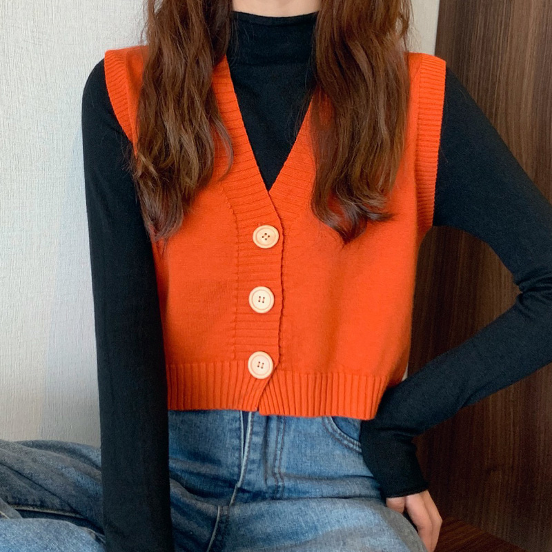 Summer Clothing Teens - Button-Down-Pullover-Weste für Damen, Teenager-Mädchen, V-Ausschnitt, ärmellos,