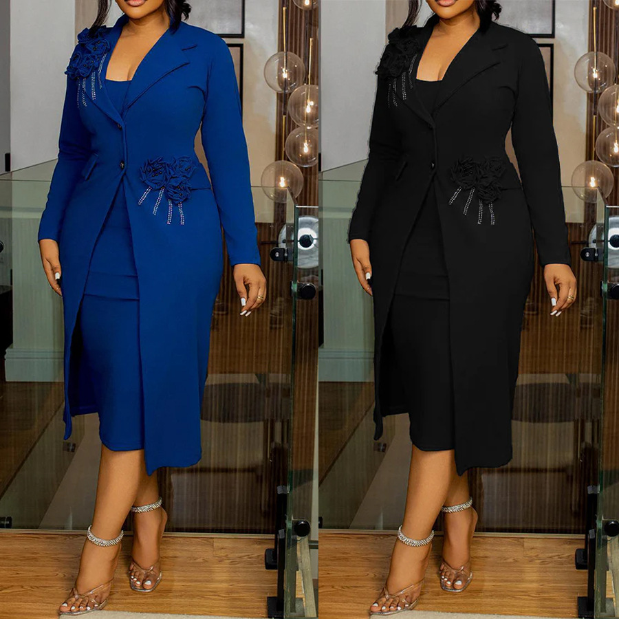 Summer Clothing Work - Damen-Kleid-Sets, zweiteiliges Set, passendes Set, lässig,