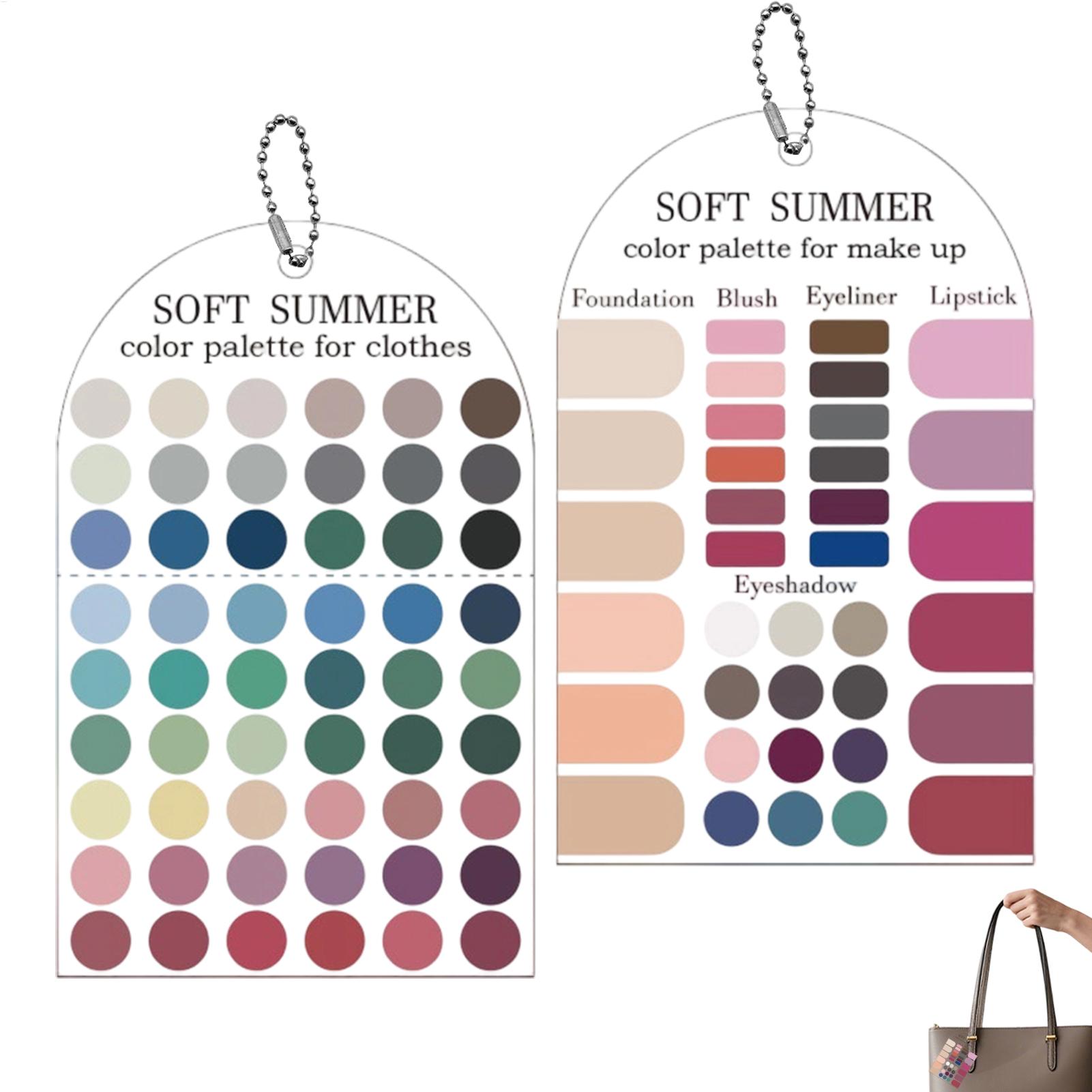 Summer Clothing Guide - Sommer-Farbpalettenkarte 2 Stück Acryl-Farbmusterkarte für Kleidung,