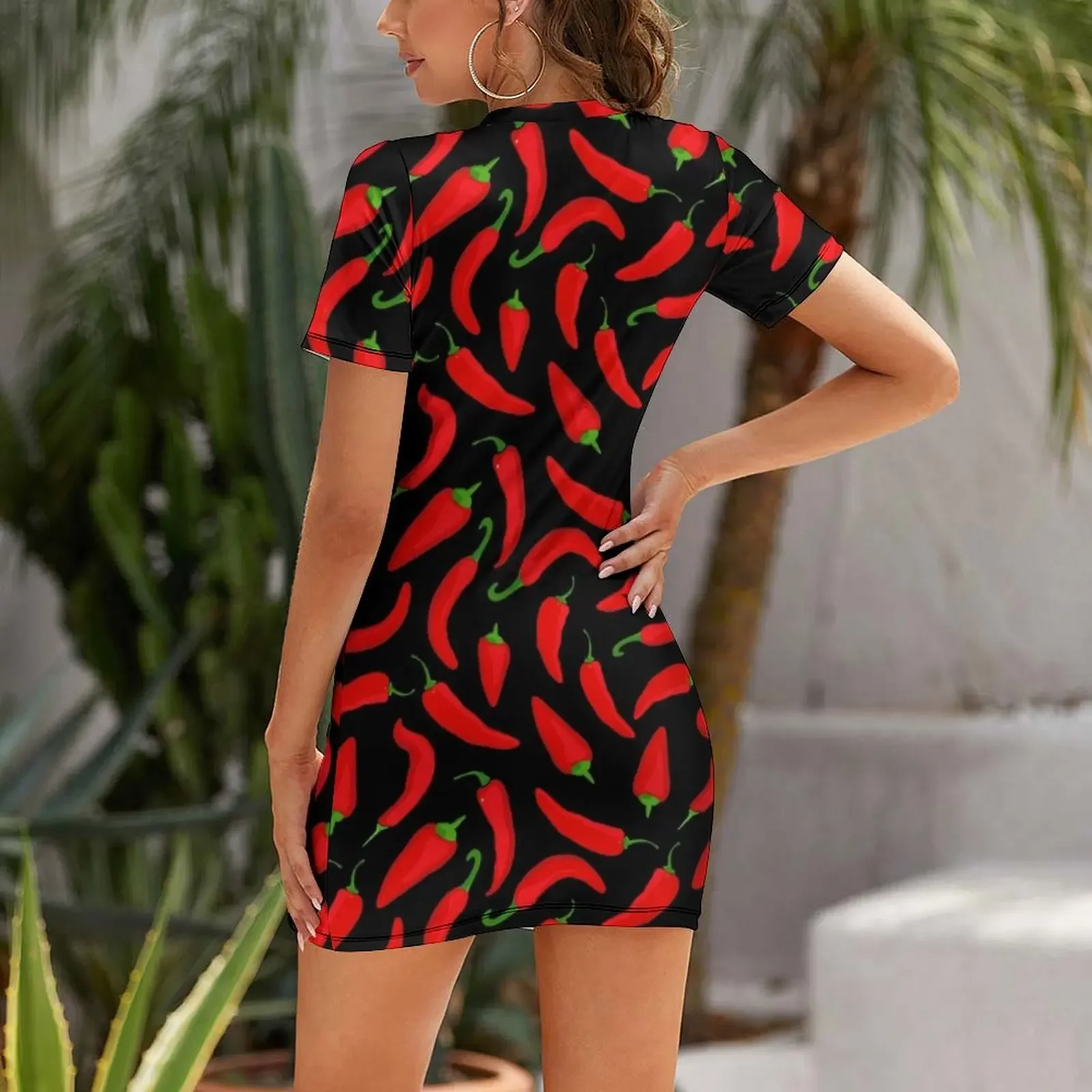 Rotes Chilischotenmuster auf s – Summer Clothing Online Bewertung und Preis
